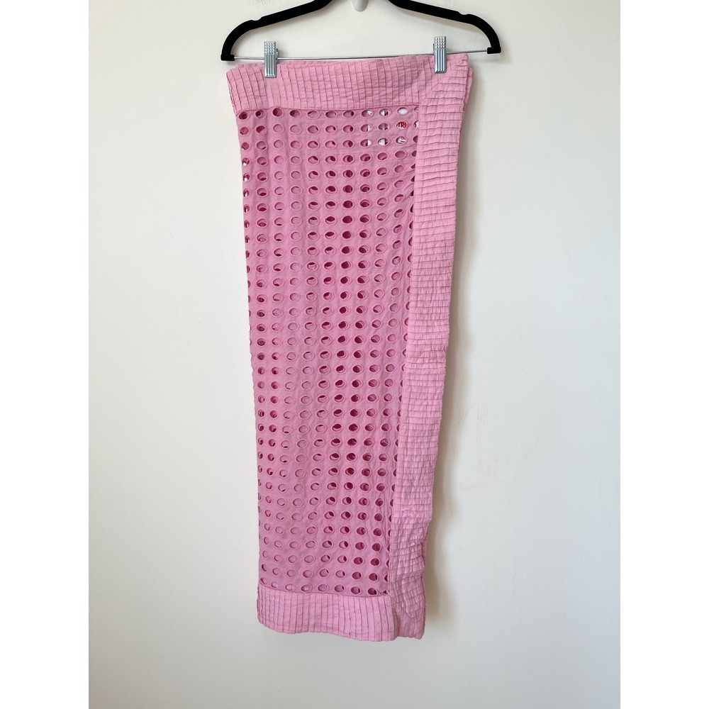 Anthropologie Solid & Striped Pink Eyelet Sarong Wrap Swim Coverup